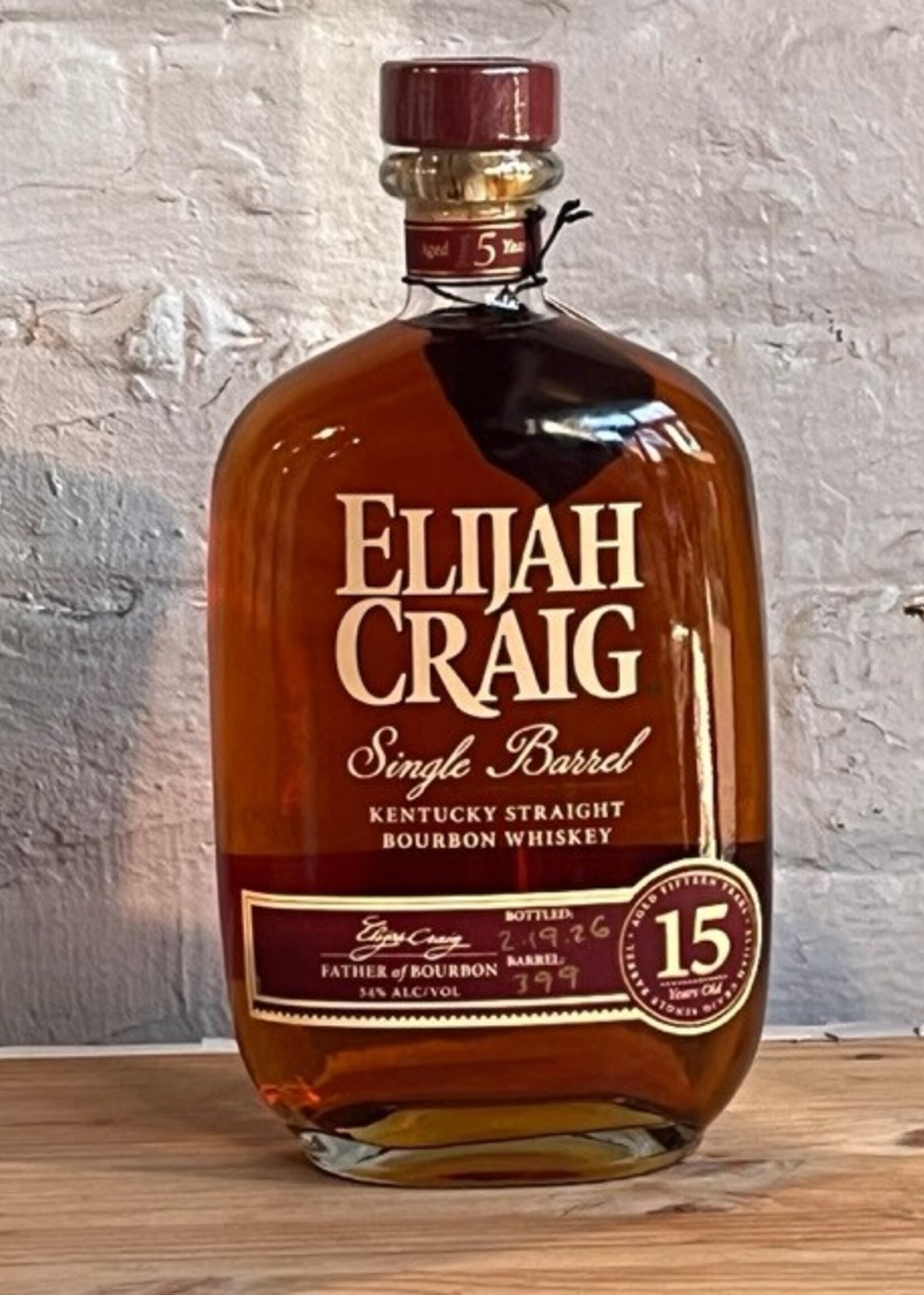 Elijah Craig 15yr Single Barrel Straight Bourbon Whiskey - Bardstown, KY (750ml)