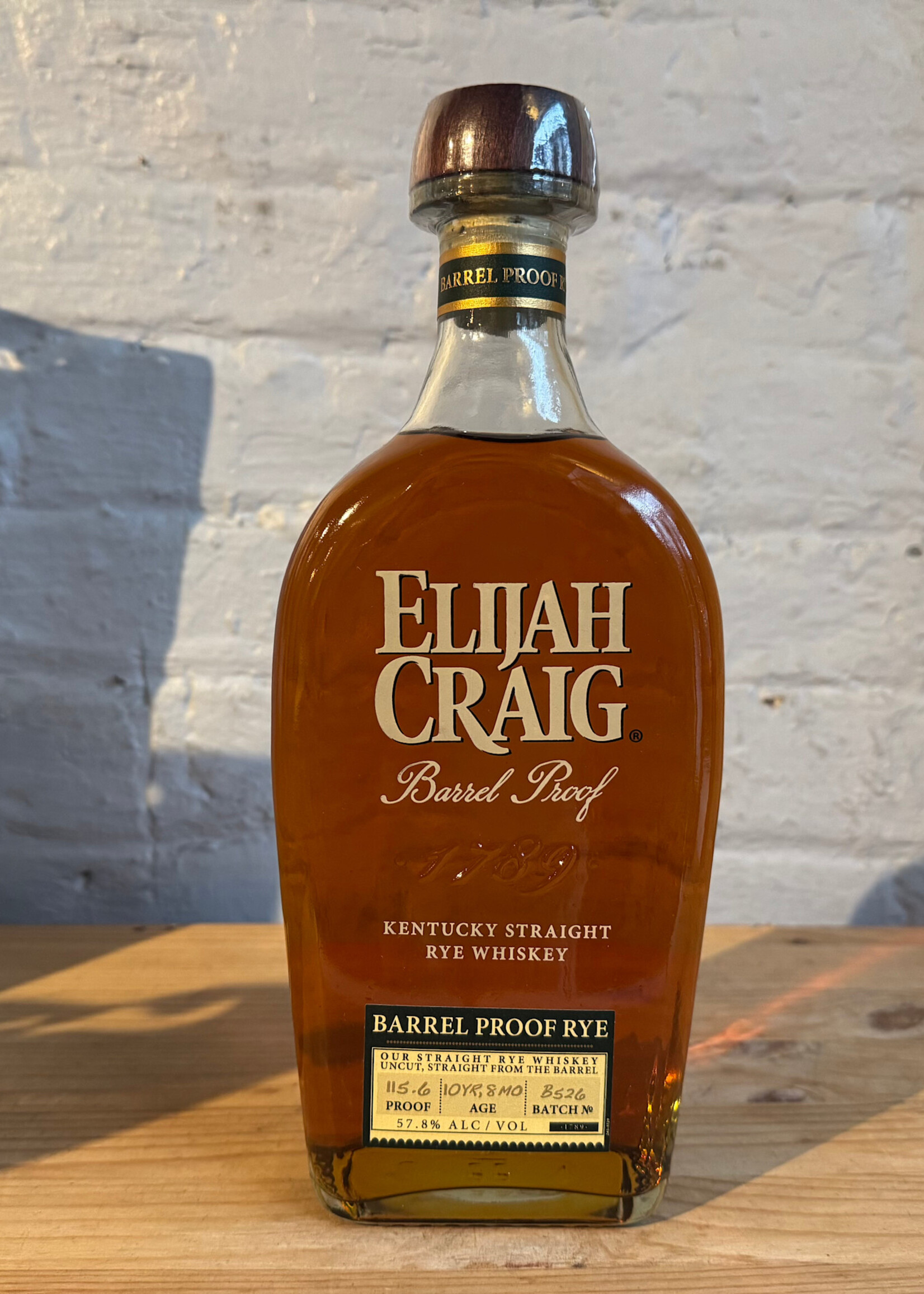 Elijah Craig Barrel Proof 10yr Rye Whiskey Batch B526 115.6 proof - Bardstown, KY (750ml)