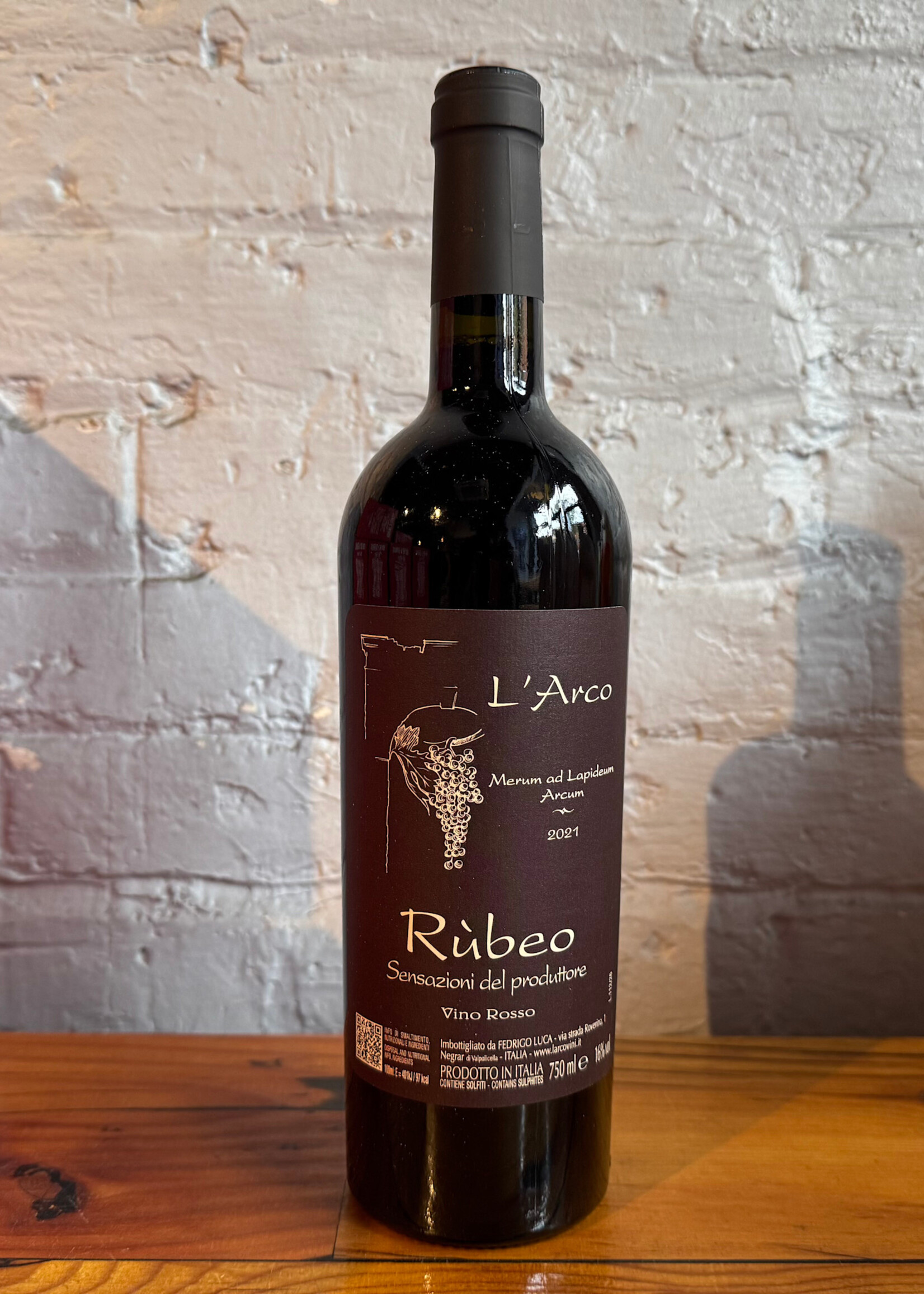 Wine 2021 L'Arco Rubeo Amarone-Cab Franc Blend  - Valpolicella, Verona, Italy (750ml)