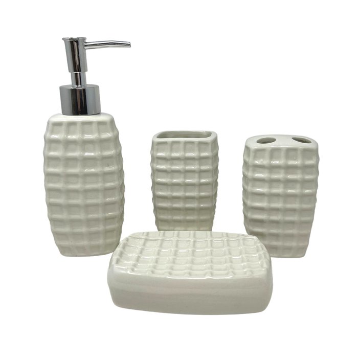 4pcs Ceramic Bath Accessory Set