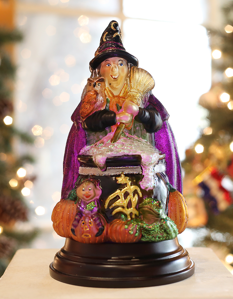 Old World Christmas Witch with Cauldron Light