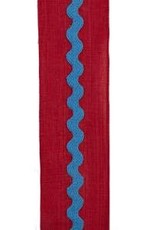 Woven Red w/ Blue Lace Center Ribbon