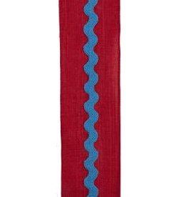 Woven Red w/ Blue Lace Center Ribbon