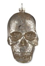 Mercury Glass Skull Ornament
