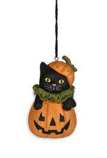 Black Cat in Jack o Lantern Ornament