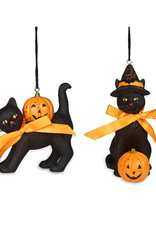 Black Cat w/ Pumpkin Ornament