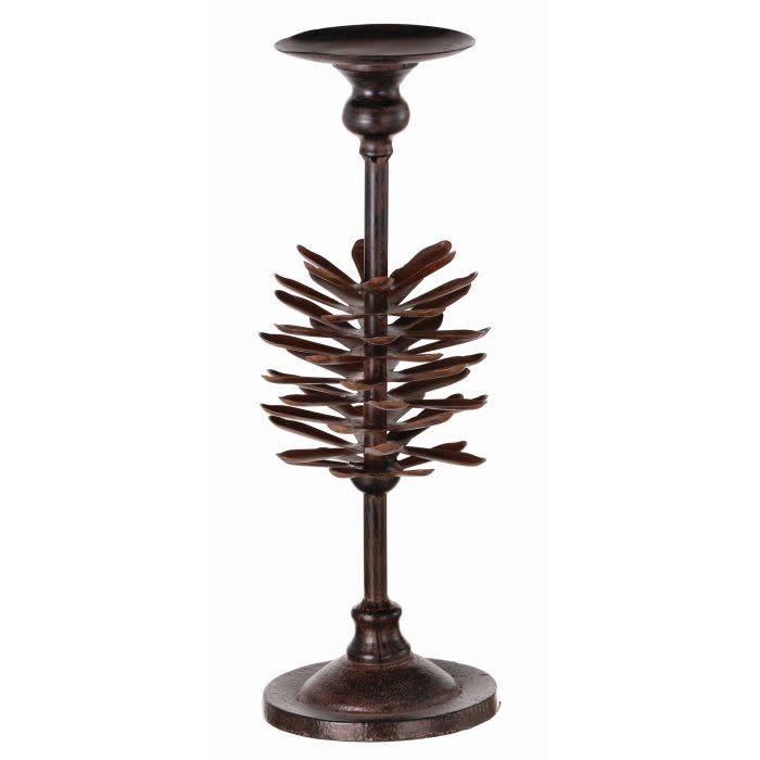 15" Metal Pine Cone Candle Holder House of Boo