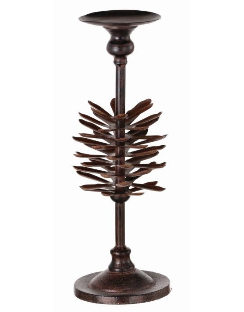 15" Metal Pine Cone Candle Holder