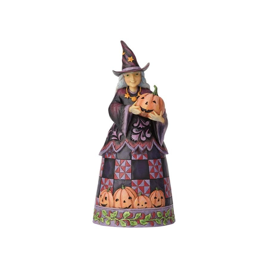 Jim Shore Halloween Witch with Pumpkin House of Boo