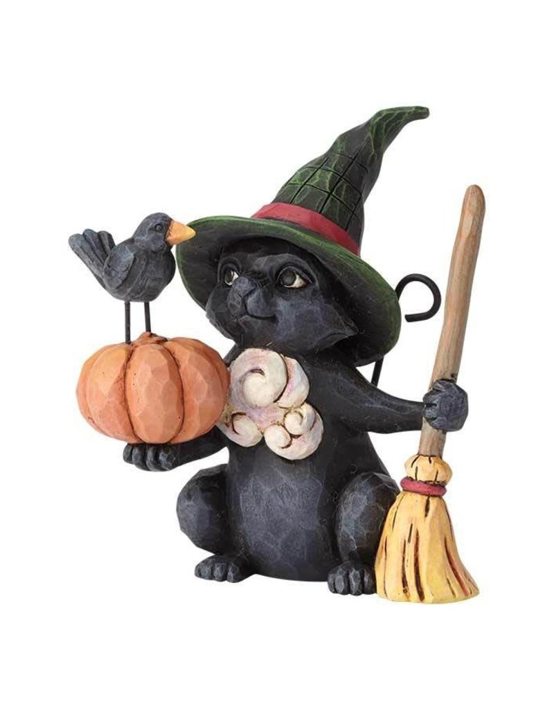 Jim Shore - Mini Witch Cat with Pumpkin