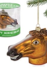 Creepy Horse Head Glass Ornament