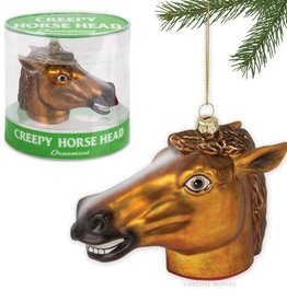 Creepy Horse Head Glass Ornament