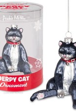 Derpy Cat Glass Ornament