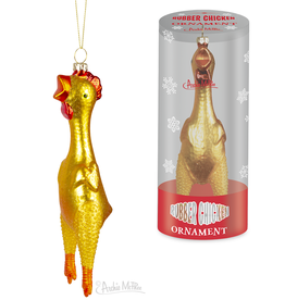 Rubber Chicken Glass Ornament