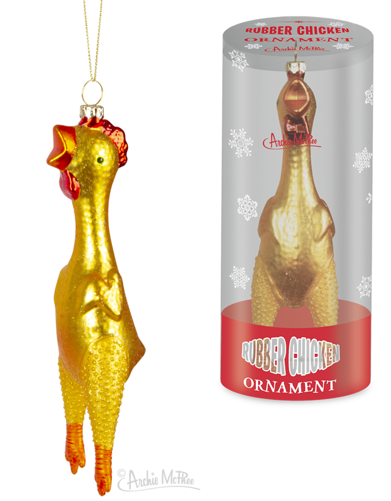 Rubber Chicken Glass Ornament