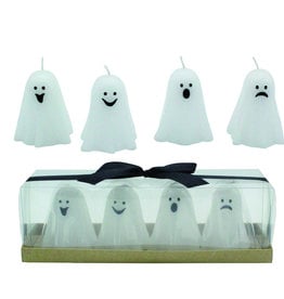 Transpac Wax Ghost Candles In Box S/4