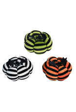 Transpac Plush Black Striped Pumpkin 3 Asst