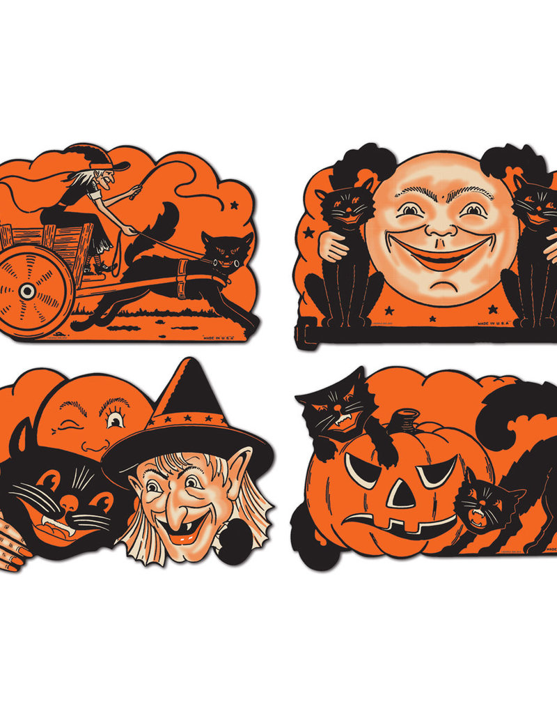 Vintage Halloween Cutouts 9" (4)