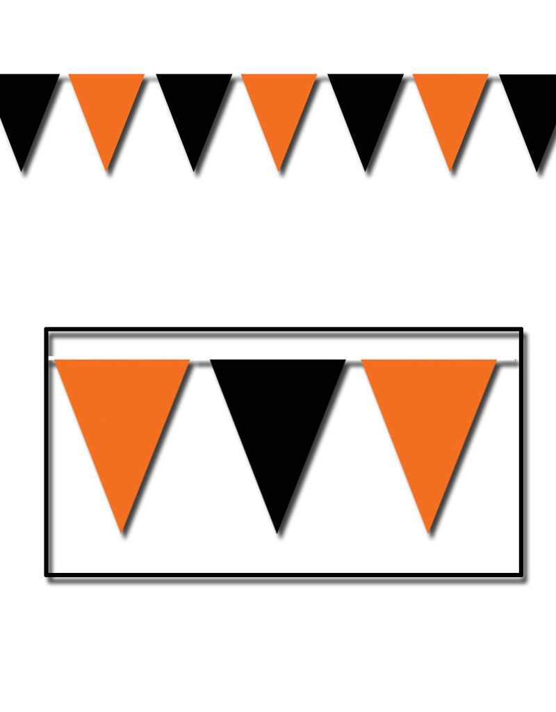 Orange & Black Pennant Banner 17" x 30'