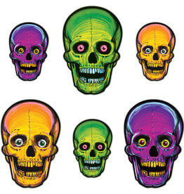 Vintage Halloween Nite-Glo Skull Cutouts