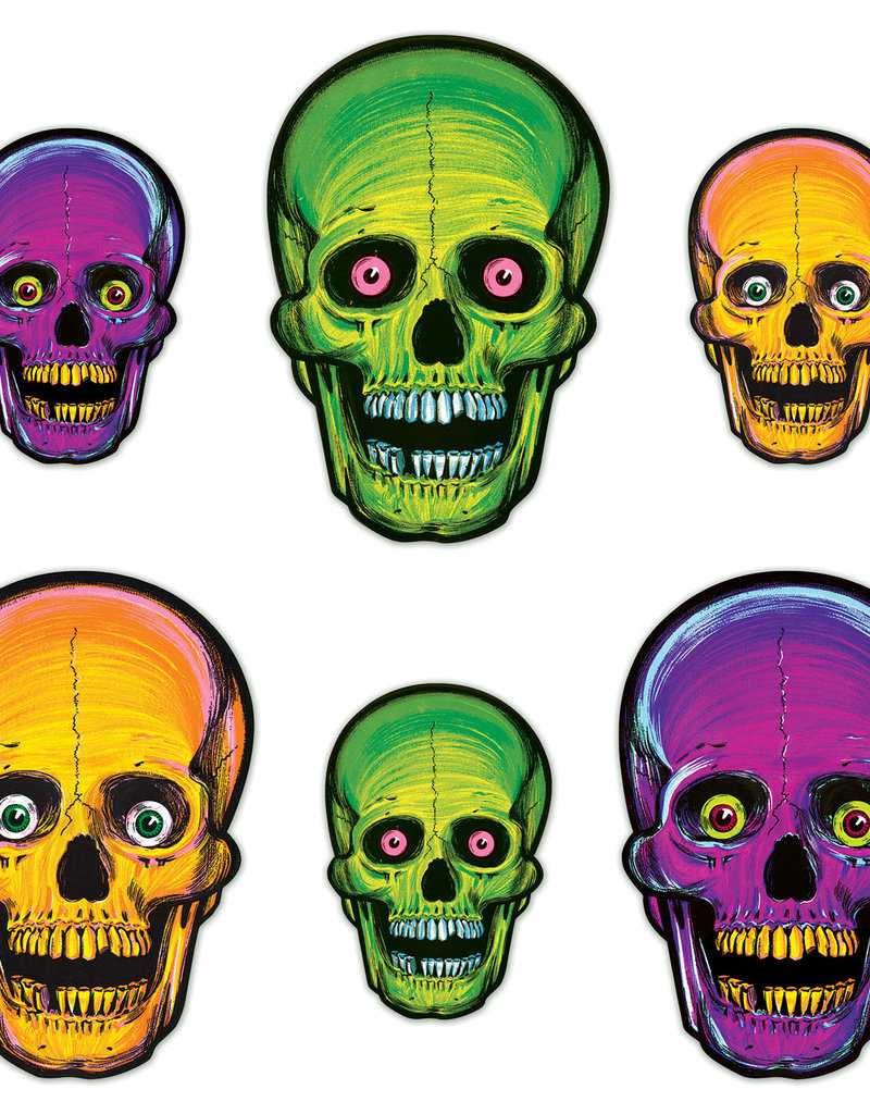 Vintage Halloween Nite-Glo Skull Cutouts