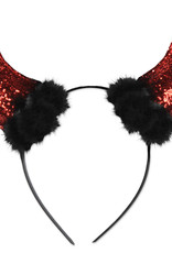 Glittered Devil Horns Headband