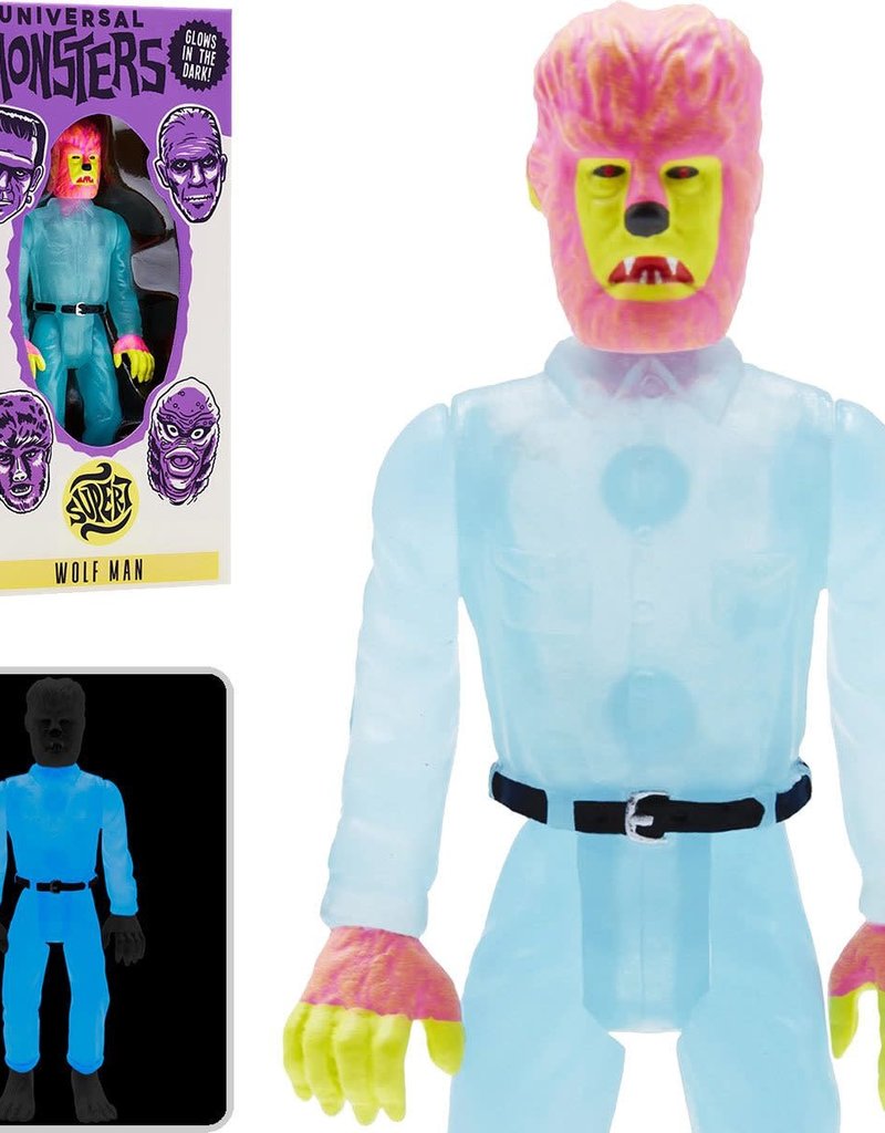 Super7 Universal Monsters The Wolf Man Glow-In-The-Dark Costume Colors ReAction Figure