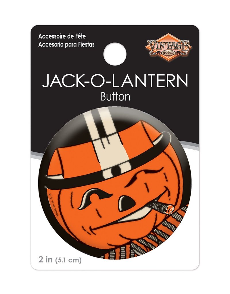 Vintage Halloween Jack-O-Lantern Button