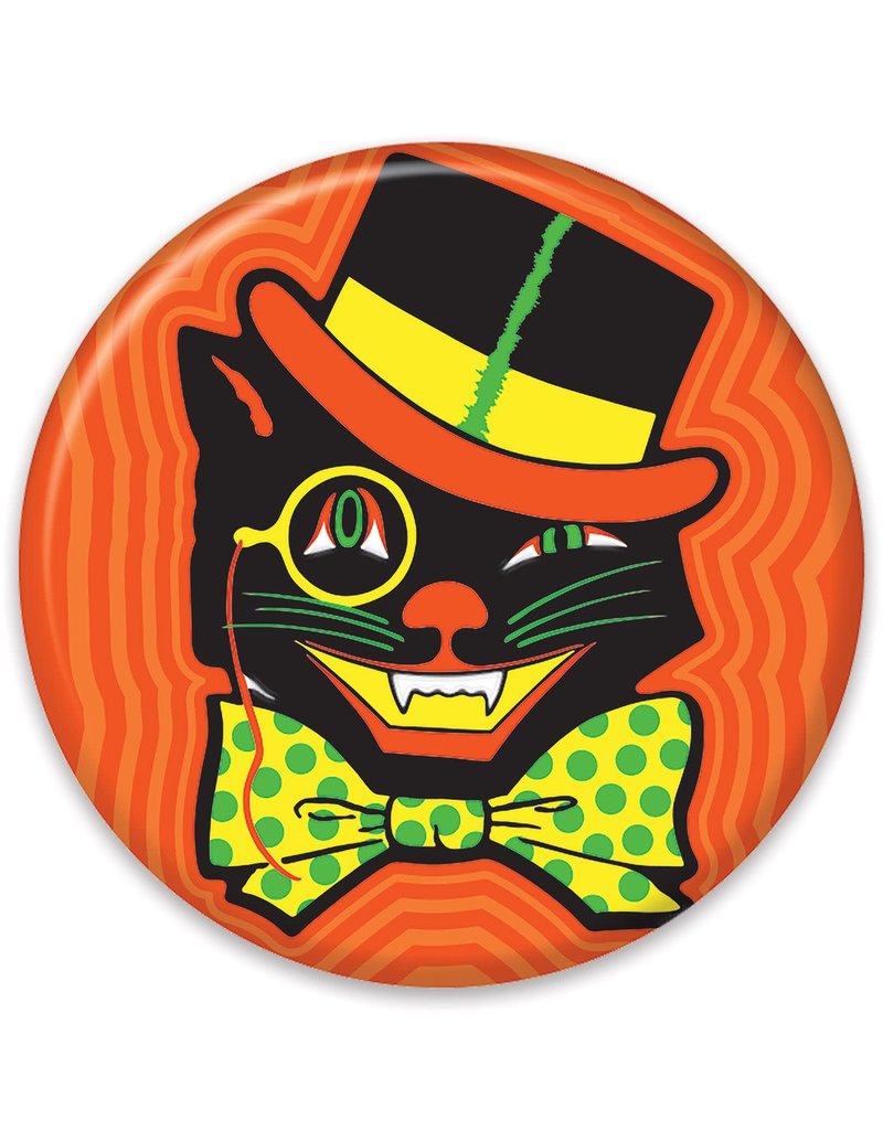 Vintage Halloween Cat Button