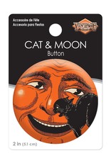 Vintage Halloween Cat & Moon Button