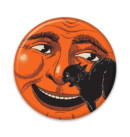 Vintage Halloween Cat & Moon Button