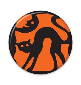 Vintage Halloween Cat Silhouette Button