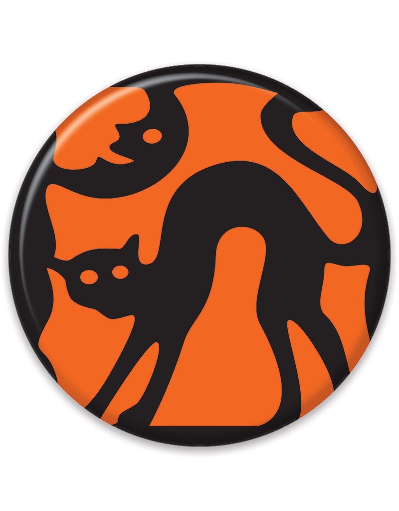 Vintage Halloween Cat Silhouette Button