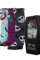 Nightmare Before Christmas Crew Sock 3-Pack Coffin Box Set