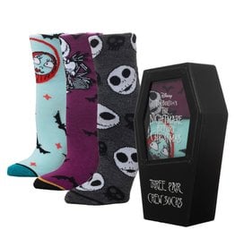 Nightmare Before Christmas Crew Sock 3-Pack Coffin Box Set