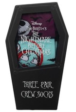 Nightmare Before Christmas Crew Sock 3-Pack Coffin Box Set