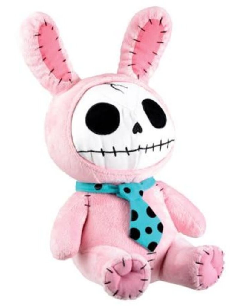 Furrybones Pink Bunny Bun Bun Wearing Polka Dotted Blue Tie Plush