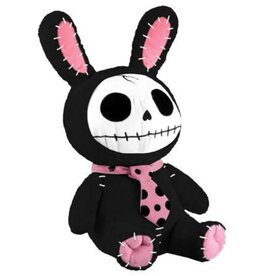 Furrybones Black Bunny Bun Bun Wearing Polka Dotted Pink Tie Plush Doll