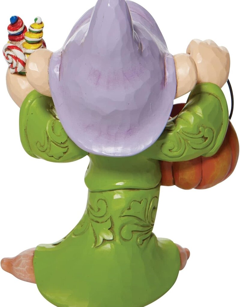 Traditions by Jim Shore Snow White and The Seven Dwarfs Dopey with Halloween Pumpkin Figurine