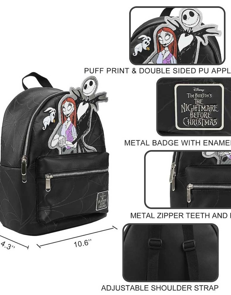 The Nightmare Before Christmas Jack & Sally Embossed Mini Backpack