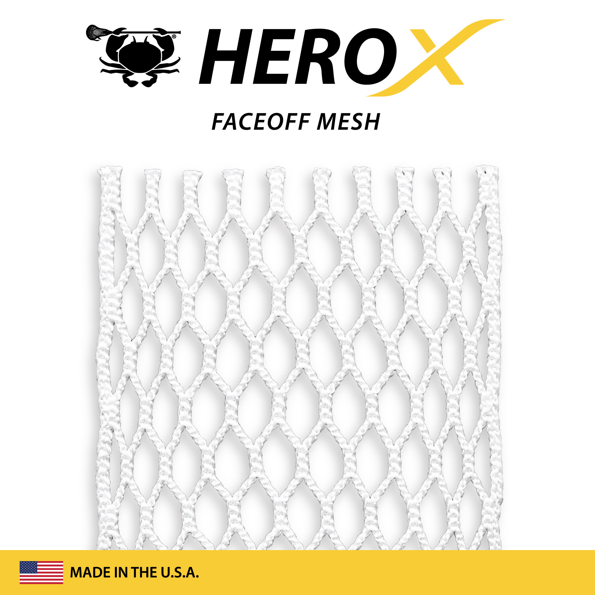 ECD Lax Hero X Faceoff Mesh White Sling It! Lacrosse