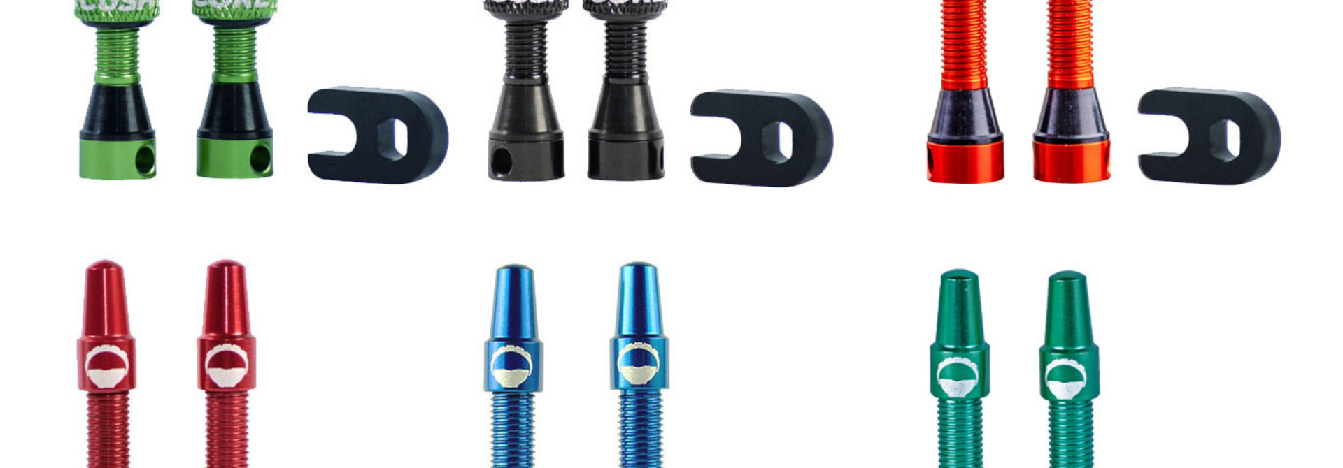 CushCore Compatible 44mm Presta Tubeless Tire Valve Set