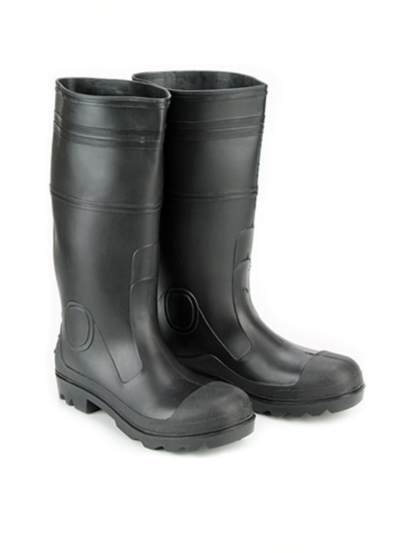 PVC Black Rubber Waterproof Steel Toe Boots - Silt Management Supplies ...