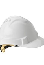 Serpent Safety Helmet, Ratchet Suspension, White Shell