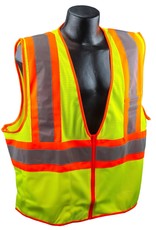 Case of 50 - Safety Vests SZ. Large - Yellow Mesh Class II, Reflective Tape, SZ. M - 4XL