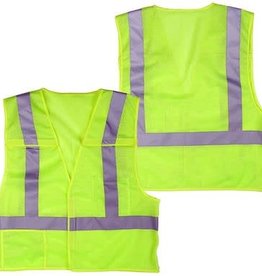 Safety Vest, Lime 5 Point Break Away, Class II, SZ. 2-XL