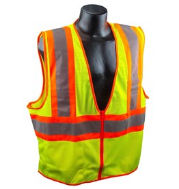Safety Vest, Yellow Mesh Class II, Reflective Tape, Various Sizes