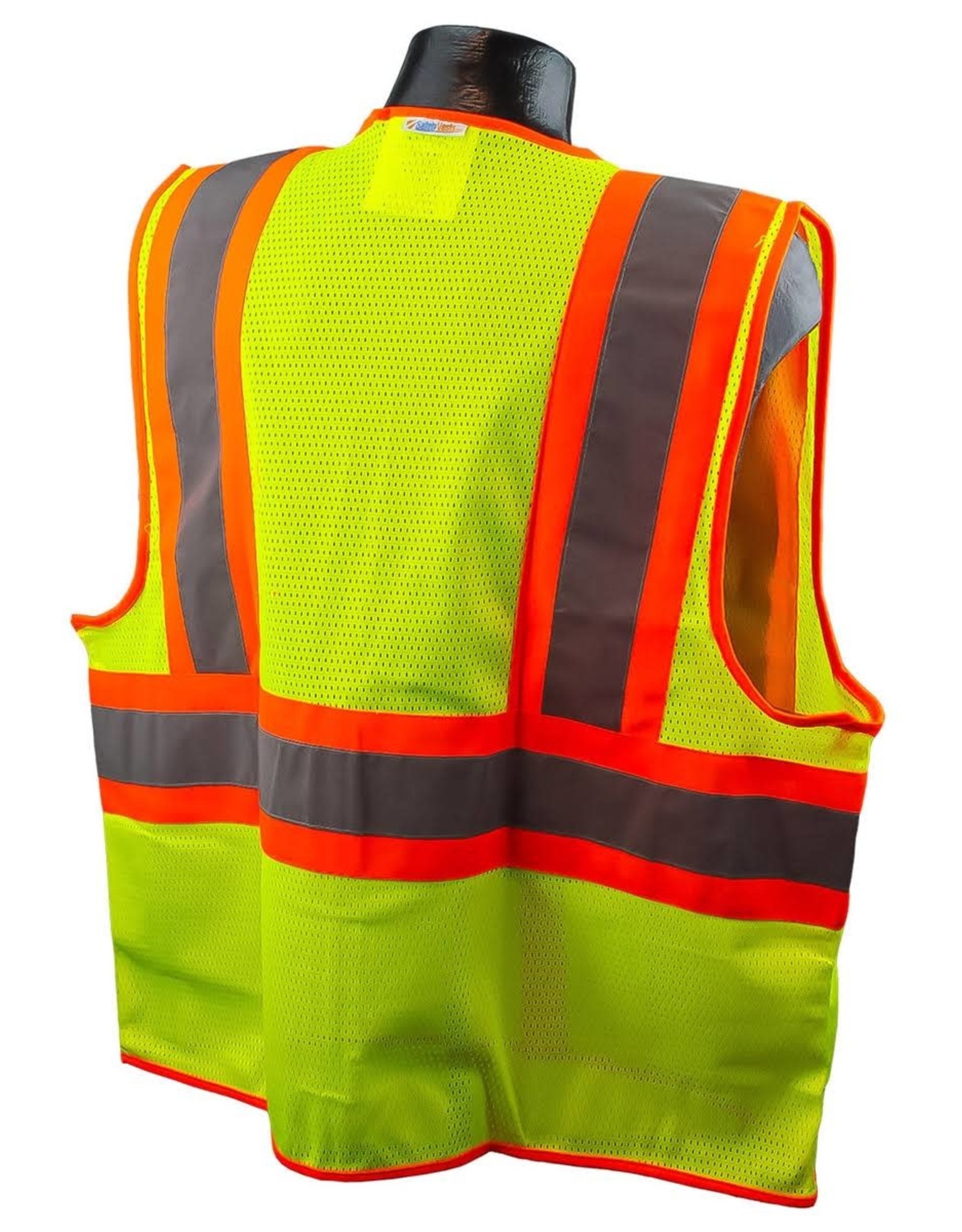 Safety Vest, Yellow Mesh Class II, Reflective Tape, Various Sizes