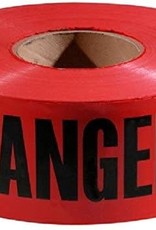 Danger Tape, Red/Black, 1000 ft x 3 In.