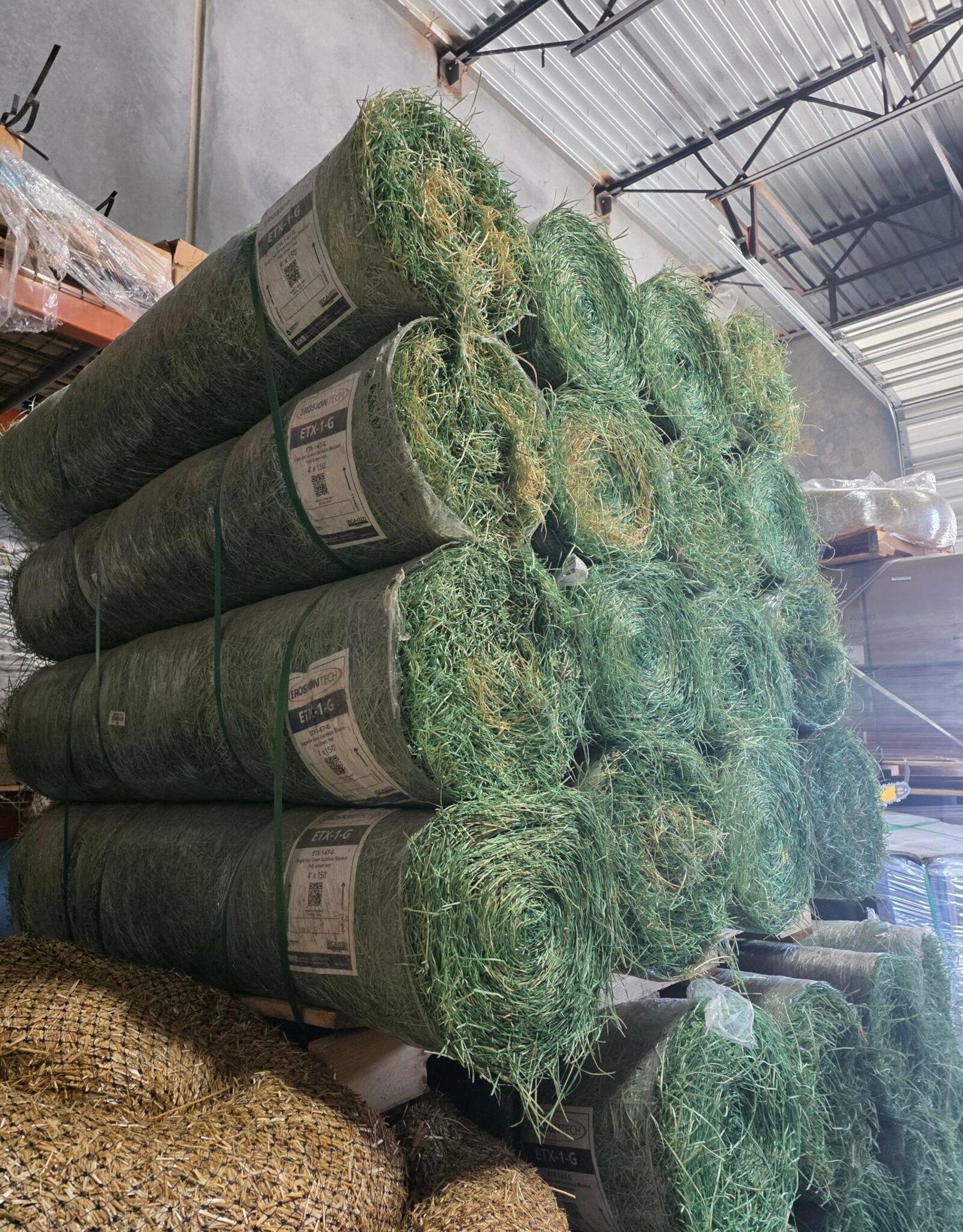 ETX-1-G Green Excelsior Blanket, Single Net Green Poly, SZ. 4' x 150'